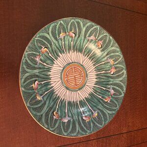 Vintage Macao Porcelain Dish – Longevity Shou & Peaches – Enesco Import